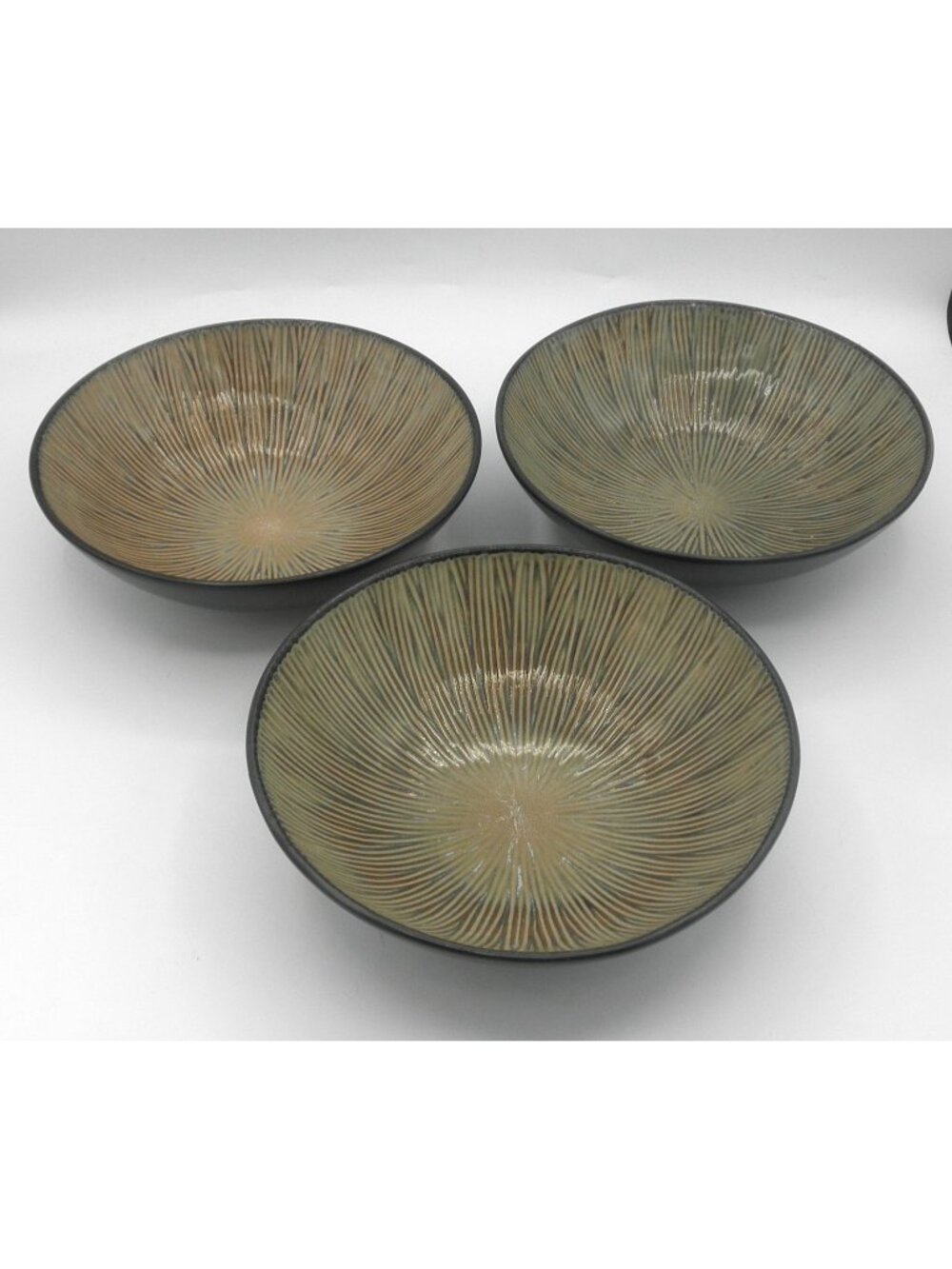 South Seas Brown by Gibson Soup Cereal Bowl Set of Set of 3 Pattern GIDSOSBR